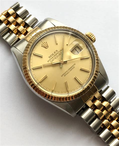 rolex datejust lady's gold steel automatic 16013|rolex 16013 market price guide.